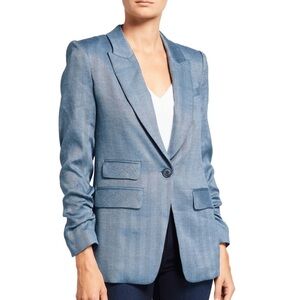 Veronica Beard Martel Dickey Jacket in a blue herringbone pattern - size 14